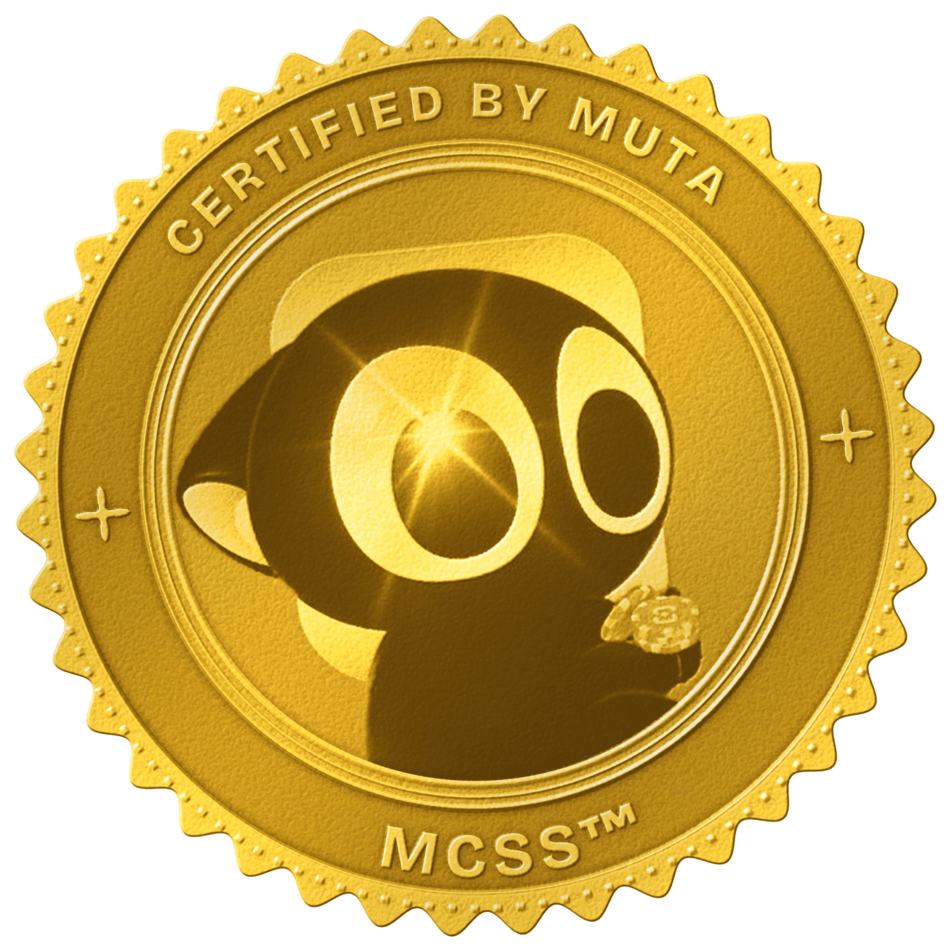 Gold seal: Certified by Muta — MCSS
